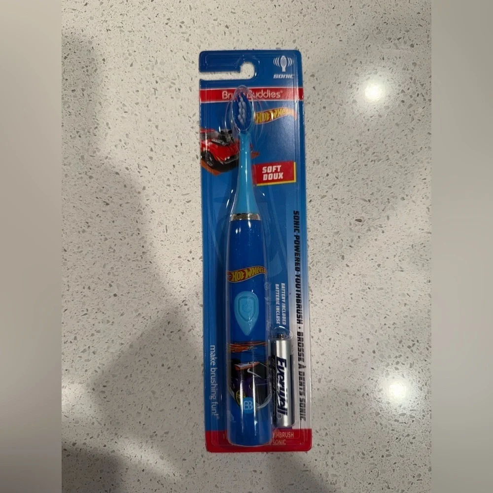 Brush Buddies Blue Hot Wheels Kids Electric Toothbrush Sonic  size OS-NWT